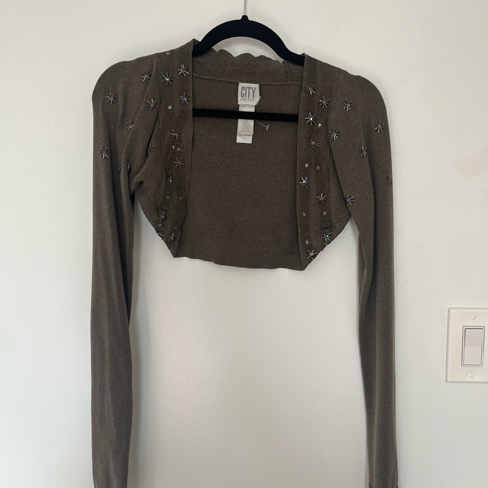 Brown Embellished Women's Top